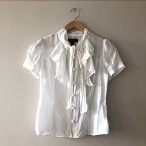 White silk/cotton blend blouse